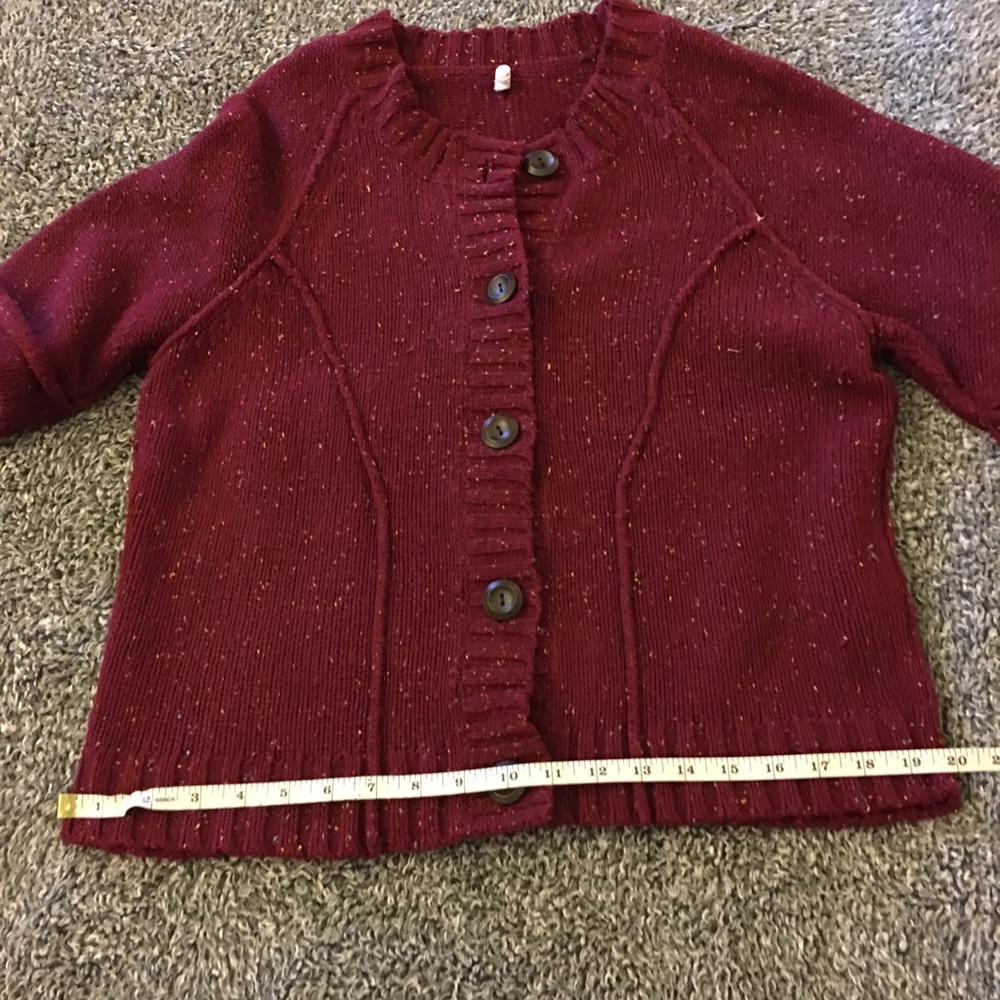 Burgundy sweater | button front - Picture 6 of 8